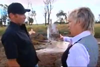 Bore Releasing Gas - screenshot from a 60 Minute report on fracking.